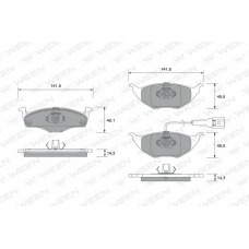 151-1888 WEEN Комплект тормозных колодок, дисковый тормоз