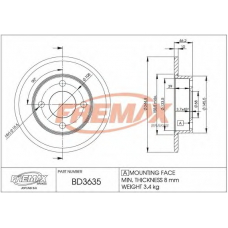 BD-3635 FREMAX Тормозной диск