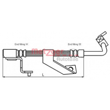 4116218 METZGER Тормозной шланг