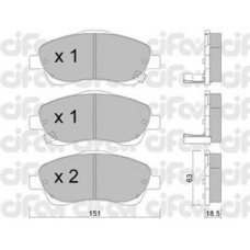 822-450-0 CIFAM Комплект тормозных колодок, дисковый тормоз