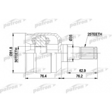 PCV5009 PATRON Шарнирный комплект, приводной вал