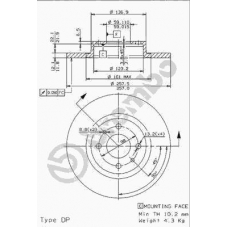 08.9621.14 BREMBO Тормозной диск