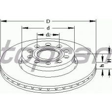 110 074 TOPRAN Тормозной диск