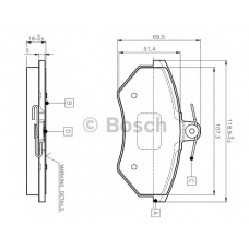 0 986 TB2 004 BOSCH Комплект тормозных колодок, дисковый тормоз