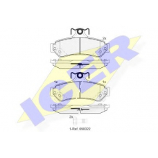 182078 ICER Комплект тормозных колодок, дисковый тормоз