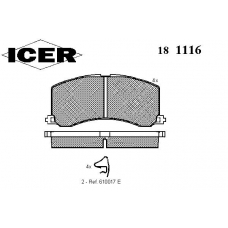 181116 ICER Комплект тормозных колодок, дисковый тормоз
