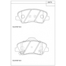 KD9775 ASIMCO Комплект тормозных колодок, дисковый тормоз