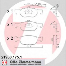 21930.175.1 ZIMMERMANN Комплект тормозных колодок, дисковый тормоз