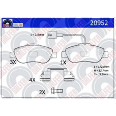 20952 GALFER Комплект тормозных колодок, дисковый тормоз