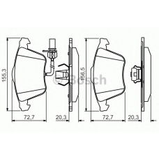 0 986 495 272 BOSCH Комплект тормозных колодок, дисковый тормоз