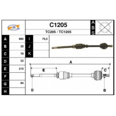 C1205 SNRA Приводной вал