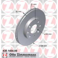 430.1454.00 ZIMMERMANN Тормозной диск