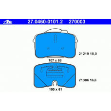27.0460-0101.2 ATE Колодки тормозные