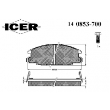 140853-700 ICER Комплект тормозных колодок, дисковый тормоз