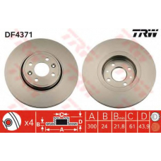 DF4371 TRW Тормозной диск