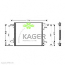 94-5208 KAGER Конденсатор, кондиционер