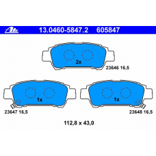 13.0460-5847.2 ATE Комплект тормозных колодок, дисковый тормоз