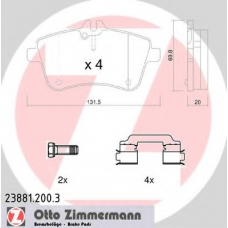 23881.200.3 ZIMMERMANN Комплект тормозных колодок, дисковый тормоз