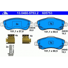 13.0460-5753.2 ATE Комплект тормозных колодок, дисковый тормоз