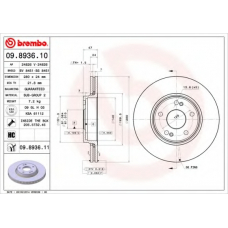 09.8936.11 BREMBO Тормозной диск