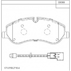 KD6368 ASIMCO Комплект тормозных колодок, дисковый тормоз