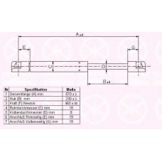 25347100 KLOKKERHOLM Газовая пружина, крышка багажник