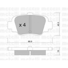 22-0742-0 METELLI Комплект тормозных колодок, дисковый тормоз