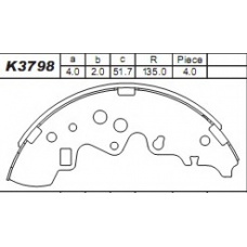 K3798 ASIMCO Комплект тормозных колодок