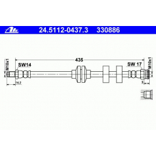 24.5112-0437.3 ATE Тормозной шланг