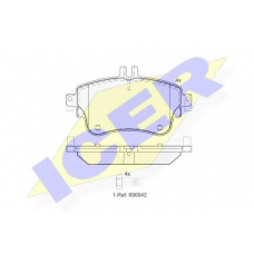 182062 ICER Комплект тормозных колодок, дисковый тормоз
