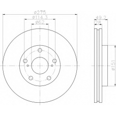 8DD 355 104-921 HELLA Тормозной диск