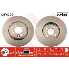 DF4799 TRW Тормозной диск