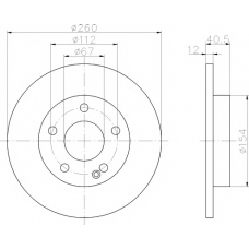 8DD 355 105-971 HELLA PAGID Тормозной диск