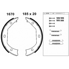 01670K BSF Комплект тормозных колодок, стояночная тормозная с