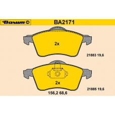 BA2171 BARUM Комплект тормозных колодок, дисковый тормоз