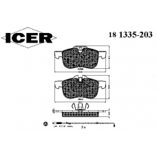 181335-203 ICER Комплект тормозных колодок, дисковый тормоз