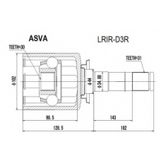 LRIR-D3R ASVA Шарнирный комплект, приводной вал