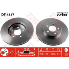 DF4147 TRW Тормозной диск