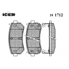 181712 ICER Комплект тормозных колодок, дисковый тормоз