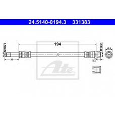 24.5140-0194.3 ATE Тормозной шланг