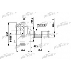 PCV1282 PATRON Шарнирный комплект, приводной вал