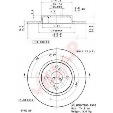 628.2068 VILLAR Тормозной диск