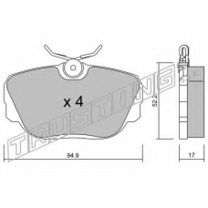 044.0 TRUSTING Комплект тормозных колодок, дисковый тормоз