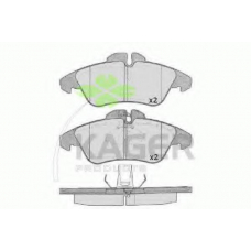 35-0102 KAGER Комплект тормозных колодок, дисковый тормоз