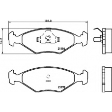 8DB 355 007-441 HELLA Комплект тормозных колодок, дисковый тормоз