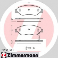 24550.190.1 ZIMMERMANN Комплект тормозных колодок, дисковый тормоз