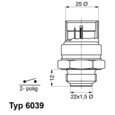 6039.95D WAHLER Термовыключатель, вентилятор радиатора