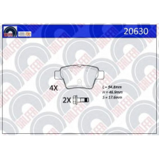20630 GALFER Комплект тормозных колодок, дисковый тормоз