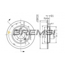 DBA244S BREMSI Тормозной диск