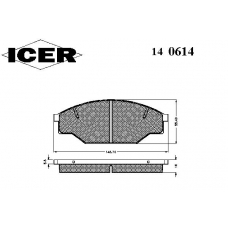 140614 ICER Комплект тормозных колодок, дисковый тормоз